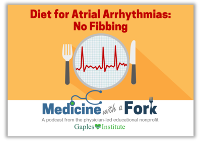 Fork, plate, and knife with an irregular heartbeat rhythm depicted on the plate.