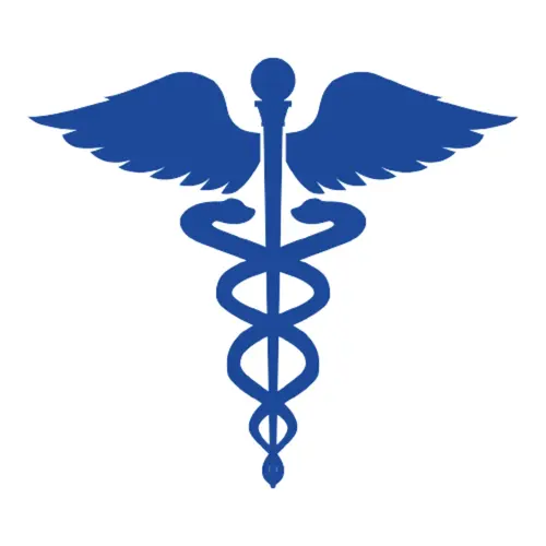 Blue caduceus