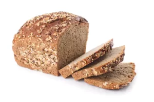 A fresh loaf of whole-grain bread
